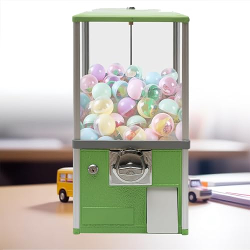 JJENXYYDS Gewerblicher Verkaufsautomat, Spielzeugautomat, Vintage-Bonbon-Kaugummiautomat für 1,77-1,97 Zoll große Gadgets für Spieleläden und Einzelhandelsgeschäfte im Vintage-Stil,Green