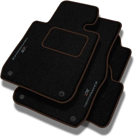 MatsMore Autoteppiche Automatten Velours Fussmatten passt für Toyota Avensis II 2003-2009 - Standard, Perforiert, Bräunlich grau -Präzise CNC-Stickerei, Design-Lochpaspel, Auto Fußmatten - Perfekt für