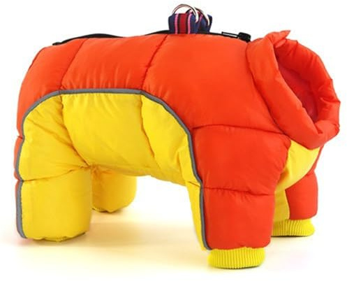 Hixingo Hundemantel mit Beinen, Winter Warme Hundemäntel Winddichte Kalte Hundejacke Wintermantel & Winterjacken für Kleine Mittel Große Hunde (XXL,Gelb)