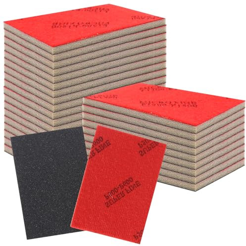 27 Stück Schleifschwamm Set, Schleifschwämme P180-3000 Körnung Schleifblock Nassschleifschwamm Schleifpads, Handschleifblöcke Nass Trocken Schleifpapier für Holz Metall Polieren Trockenbau