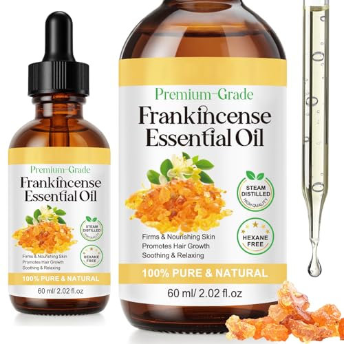 Frankincense Oil, 60ml Weihrauchöl Reine Natürliche für Haut Diffusoren, Gesicht, Haarpflege, Aromatherapieöl, Massage, Bad