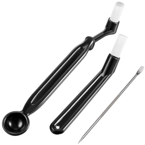 Coffee Machine Cleaning Brush, Nylon Espresso Machine Brush Coffee Cleaning Tool Set with Spoon for Espresso Machine Group Head, Pack of 3