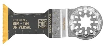 FEIN Sägeblatt E-Cut Universal Bi-Metall mit höhe Lebensdauer, Sägeblatt für Tiefeschnitte, Ve. 1 stk., Breite 44 mm, Länge 55 mm, Starlock Aufnahme, Titan beschichtetes Bi-Metall Sägeblatt