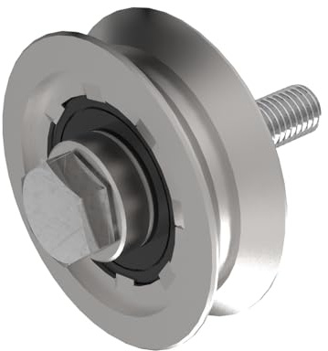 Schiebetorrolle 80 mm V-Rille Torrolle V-Nut Laufrolle ZN Rollen verzinkt Stahl Kugellager V-Rolle Torzubehör Eingangstor