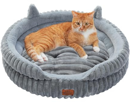 PAWZ Road Katzenbett waschbar Flauschiges Katzenkissen, Katzenschlafplatz-Bettchen (Grau, S)