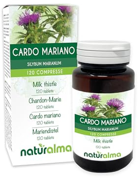 Mariatistel (Silybum marianum) ört och frukter Naturalma - 60 g - 120 tabletter - Kosttillskott - Naturligt och Veganskt