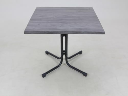 Gardissimo Boulevard Klapptisch Ponderosa Grau 70 x 70 cm, Gartentisch, wetterfest, platzsparend klappbar, mit Niveauausgleich, anthrazit Holz-Optik