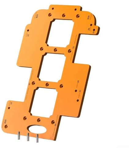 Besttoolifes Gabarit de découpe avec plusieurs trous de positionnement pour une découpe précise des trous de prise, conçu pour une installation de poignée intégrée de porte d'armoire (70 x 70 mm)