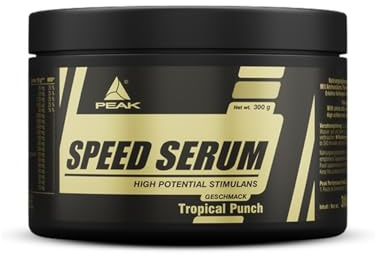 PEAK Speed Serum - 300g Geschmack Tropical Punch I 30 Portionen I Pulver I Energydrink I Pre-Workout I Diät I mit BCAAs I L-Carnitin I Panax Ginseng I Grüntee EGCG I Guarana Extrakt