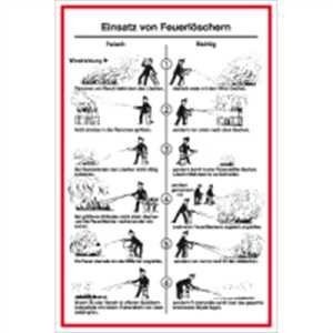 Schild Aushang Einsatz von Feuerlöschern 30 x 20cm PVC