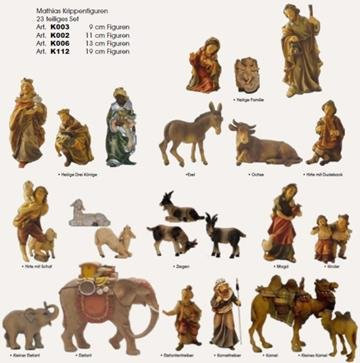 Krippenfiguren Mathias-Krippe 23tlg, geeignet für 11cm Figuren handbemalen