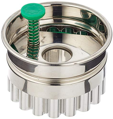 Städter 954008 Linzer Ausstecher mit Auswerfer Stern, Edelstahl, Silber/grün, 4,8 x 4,8 x 4,8 cm