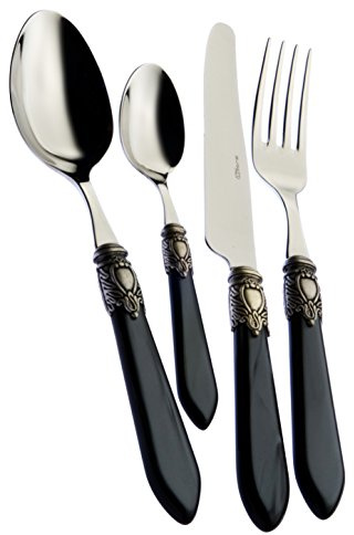 BUGATTI OXBNM-S3265 Oxford Ménagère de 49 Pièces Service de Table Acier/ABS Noir 52 x 37,5 x 16 cm