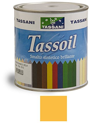 SMALTO SINTETICO TASSOIL LT.0,75 PER ESTERNO/INTERNO LEGNO/FERRO GIALLO ORO