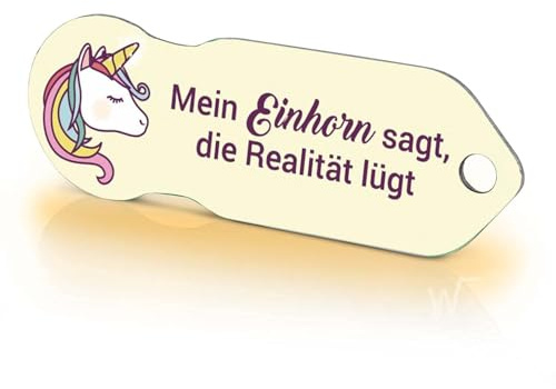 Einkaufswagenlöser ® Einhorn/Schlüsselanhänger Einkaufschip mit Schlüsselfundservice/Abziehbarer Einkaufswagenchip Metall, Chip Einkaufswagen, Key Finder / 1 Stück
