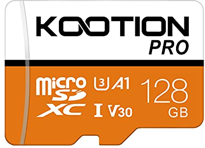 KOOTION Scheda di Memoria 128GB Micro SDXC U3 A1 V30 4K, Fino a 100MB/s, Alta Velocità, Scheda SD Memory Card per Telefono, Videocamera, Gopro e Altri Dispositivi