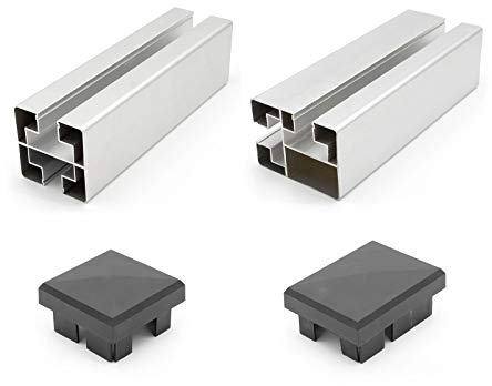 HORI Design Pfosten | WPC Sichtschutz | Aluminium | Stecksystem | Zaun | Garten | Gartenzaun | Lamellenzaun | Windschutz | Zaunelemente I Silber I für 180 cm Zaunhöhe I zum Einbetonieren