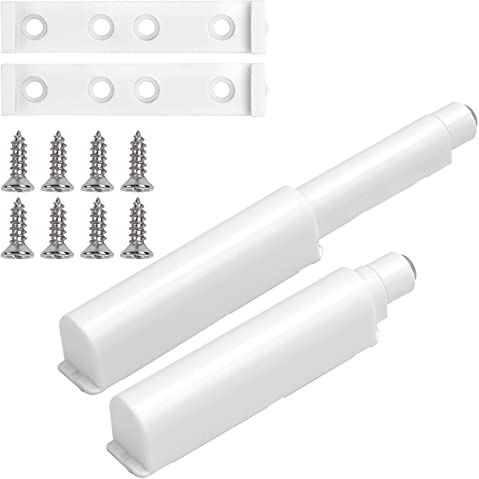 HQdeal Drucktüröffner Push to Open Türöffner,2 Stück Klebstoff Druckschnapper Magnet Türschließer,Türdämpfer für Schrank, Küchenschublade, Schrank(Weiß)