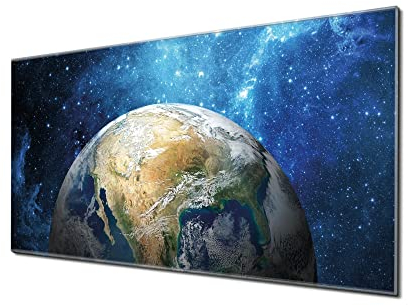 banjado Glas Magnettafel (100 x 50cm) - Magnetwand Glas - Magnetpinnwand als Memoboard - Pinnwand Magnettafel Küche, Büro, Kinderzimmer - Erdkugel