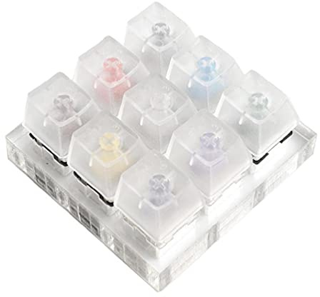 OWENRYIN Cherry MX Switch Tester Sampler - 9-Key Testing Tool Mit Acrylbasis für Mechanische Tastaturen - Kailh Box