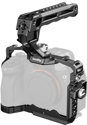SMALLRIG A7 V / A7 IV / A7S III / A7R V Cage with Top Handle and HDMI Cable Clamp, Basic Kit for Sony Alpha 7 V/Alpha 7R V/Alpha 7 IV/Alpha 7 S III - 3668C | for Sony Alpha 7R V/ Alpha 7 IV/ Alpha 7S III/ Alpha 1/ Alpha 7R IV/ Alpha 7 V, Includes a Top Handle/ Cable Clamp