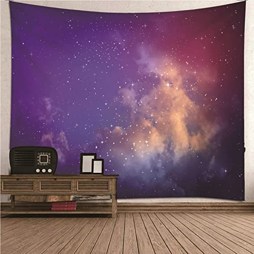 Aotiwe Wandbehang Tapisserie, Vintage Wanddeko Wohnzimmer Himmel und Stern aus Polyester Violett 210X140Cm