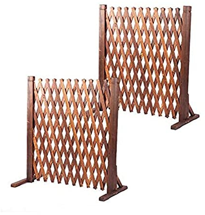 2PCS Mobiler Holz Zaun Für Hunde - Einziehbarer Haustierzaun, Hölzerner Patio-Zaun Im Freien, Polster Sichtschutz Zierzaun/Pflanzenklettergerüst, Für Restaurants/Hotels/Parks (Size : 39.5 * 130cm)