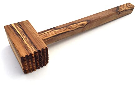medina mood Fleischklopfer eckig Fleischhammer handgefertigt aus Olivenholz