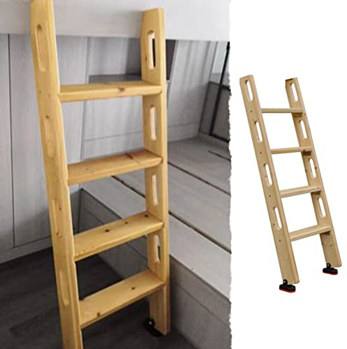 ENHEN Hochbettleiter Holzbettleiter 100cm/ 125cm/ 150cm, Hochleistungs -Ersatzleiter mit Handleiter-Und Gummi -Fußpolster, RV Loft Loft Dorm Climb Leiter (Size : 4 Step 125cm/49)