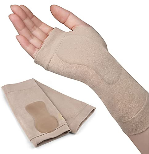 Guanti a compressione di supporto per polso e pollice (1 paio), tutore per polso traspirante, maniche a compressione con cuscinetti in gel morbido per tendinite, artrite, tutore per tunnel carpale per
