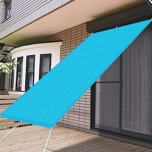 Sunscreen Awning Canopy 10 x 10 m UV Resistant Mesh 95% Shading Rate Hot Tub Shelter for Outdoor with Free Rope Easy Install for Outdoor Garden Pergola Patio, Blue