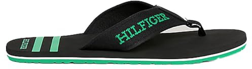 Tommy Hilfiger Flip Flops Uomo Sporty Beach Sandal Infradito, Nero (Black), 40