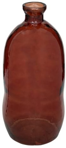 Vase Bouteille en Verre recyclé Rouge Ambre D 34 x H 73 cm - Atmosphera