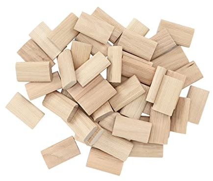 Holzdübel set 50 pcs Domino-Zapfen 8 x 40mm Verbindung Hölzern Unsichtbarer Stecker Dübel aus Buche für Tischler und Amateure DIY Möbel