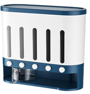 5 Gitter Reisspender Müslispender, Trockenfutterbehälter,Sichtbarer Aufbewahrungsbehälter Lebensmittelspender Platzsparend Feuchtigkeitsbeständiger Cornflakes Spender Für Müsli Cornflakes Cerealien