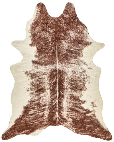 Tappeto moderno in finta pelle di mucca stampa marrone 150 x 200 cm