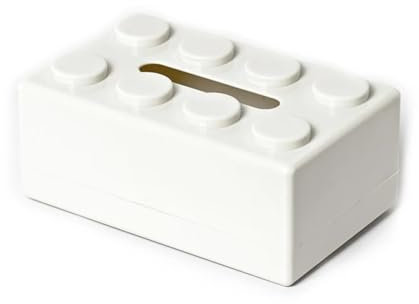Kosmetiktücher Box Baustein-Taschentuchbox, Wandmontage, kreative Taschentuchbox, Badezimmer, Gesichtstücher, kein Loch, Papierhalter, Desktop-Organizer für Esszimmer Badezimmer Schlafzimmer(White 1PC