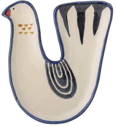 Bloomingville Trudy - Ciotola Decorativa in gres porcellanato Dipinto a Mano, 12,5 x 14 cm