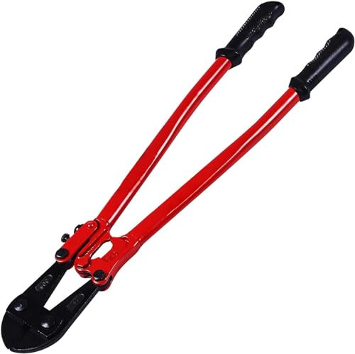 Unibos 24 Inch Bolt Cutter, Chain Cutter for Chains, Padlocks, Wire Fencing, Chicken Wire - Padlock Cutter, Bolt Croppers with Comfortable Rubber Grip - Red