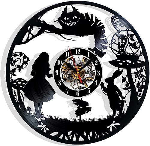 JOAAZAR Vinyl Record Wanduhr，11.8 Zoll Animation Schwarze Wanddekoration， Dekorieren Sie Ihr Haus, Wohnzimmer, Schlafzimmer, Küche ， Kinderzimmer，Geschenk