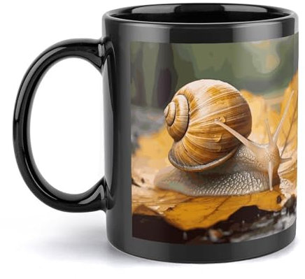 Kaffeetasse Große Porzellantasse Schnecke in Blättern Kaffeetassen Keramik Große Kaffeetasse mit Henkel Lustige Tasse Teetasse für Büro und Zuhause Einzigartige Kaffeetassen