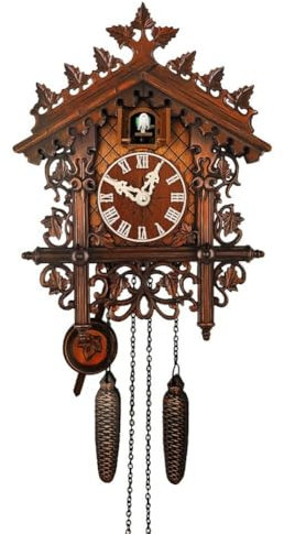 Orologio da parete a cucù vintage in legno, sveglia per soggiorno, camera da letto, studio, decorazione creativa per la casa