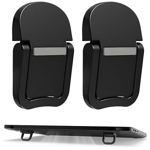 VLYX Supporto per tastiera portatile, 2 piedini pieghevoli per laptop con supporto mini per laptop autoadesivo in silicone antiscivolo per scrivania (nero)