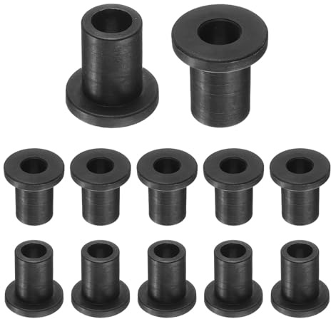 sourcing map 12pcs Flanged Sleeve Bearings Plastic Bushings ID 10.5mm x OD 16mm x Length 26mm Nylon Bushings, Black