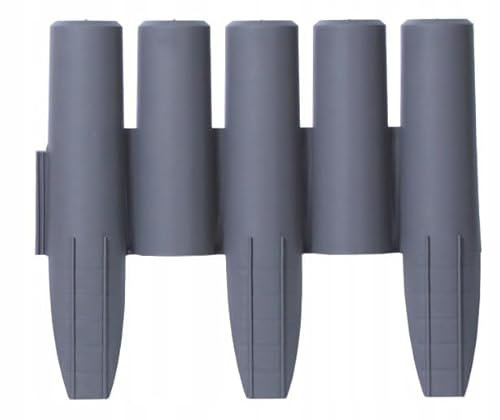 Stolmet Premium Garden Lawn Edging Borders | Flexible Decorative Palisade Fence | Multiple Sizes & Colours | Weatherproof & Durable (2.7m Grey)