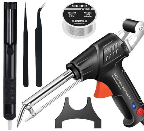 Pistolet à souder multifonction - Pistolet à souder multifonction - Pistolet à souder chauffant externe 60 W - Pistolet à souder automatique - Noir