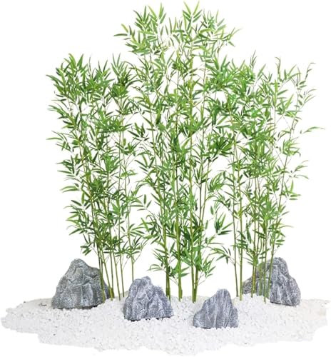 SAFWELAU Kunststoff-Bildschirm Bambus pflanze künstlich Künstlicher Simulations-Bambusbaum für Innen- und Außenlandschaftsdekorationen, Künstliche Bambuspflanze Barriere-Trennwanddekoration(10 Pack,1.