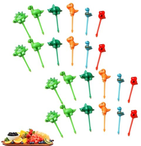 24 Stück Piekser Fingerfood Kinder,Food Bento Brotdose Obstgabeln Zubehör,Essen Snack Box Spieße Fork,Brotdosen Snacks Fruit Picks,Baby Boxen Brot Foodpickser Fruchtgabel für Gemüse Cocktailspieße