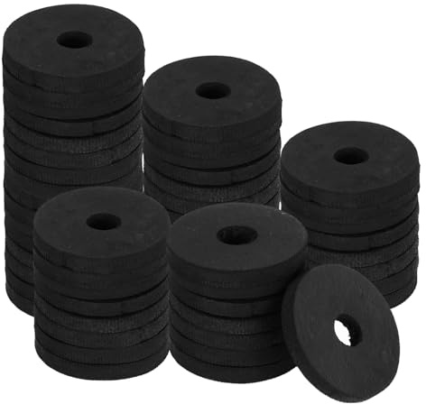 QUARKZMAN 80pcs Distanziali in Gomma 1 OD x 1/4 ID x 1/8 Spessore, Distanziali Rotondi Antivibranti, Rondelle Piatte in Gomma Nera, Cuscinetti Antivibranti per Accessori Domestici e Auto