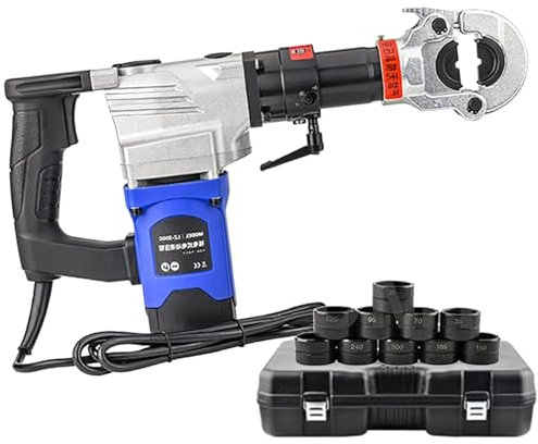 OZBME Pinza crimpatrice idraulica elettrica da 2200 W, Pinza crimpatrice Automatica per terminali Cu/al, Kit pinze Portatili, con Matrice di crimpatura 9/11, LZ-240C (300c)